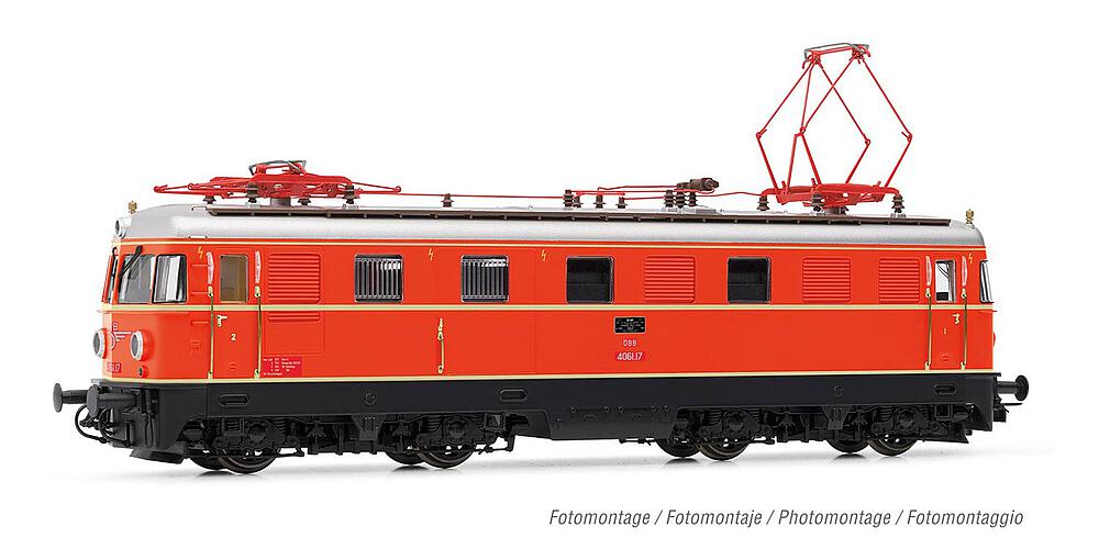 RIVAROSSI HR2855S  1/87   ÖBB, locomotive électrique 4061.17, orange sang 