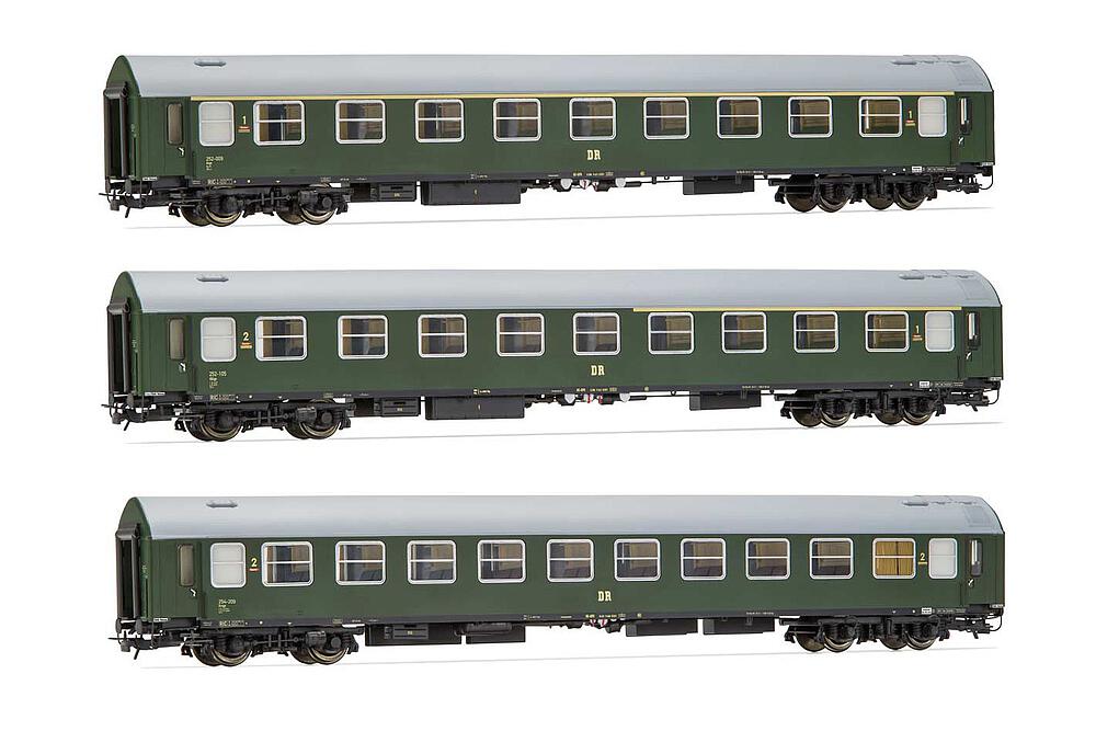 RIVAROSSI HR4327  1/87   DR, Coffret de 3 voitures de voyageurs, Vert 