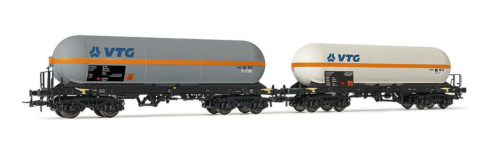RIVAROSSI HR6512  1/87   VTG, set de 2 wagons à 4 essieux. Wagon-citerne à gaz Zags 