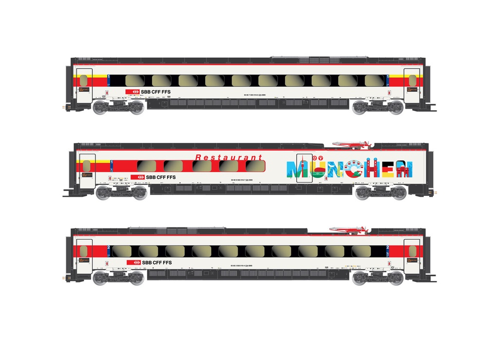 [HL4680] LIMA HL4680   H0  CFF, Coffret de 3 éléments complémentaires automotrice électrique RABe 503 018Astoro  