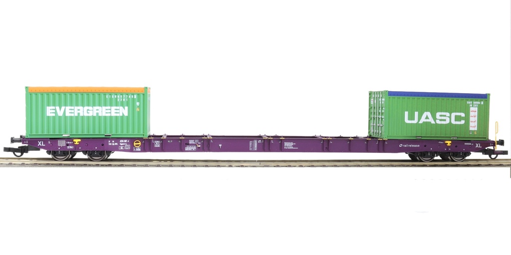 IGRA Model 96010076   H0 Sggnss-XL Railrelease Evergreen + UASC Open Top VI.