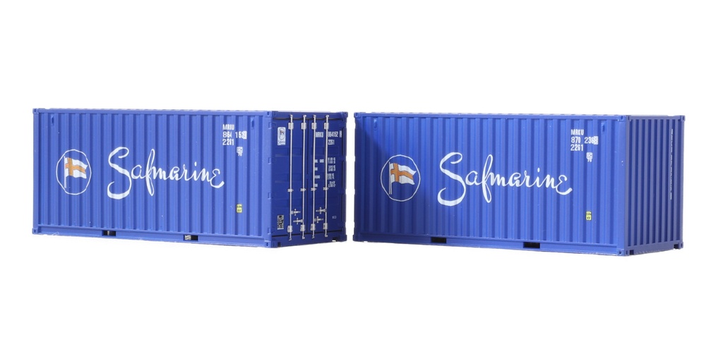 IGRA Model 98010021   H0 Lot de 2 conteneurs 20' Safmarine - Low Cube VI.