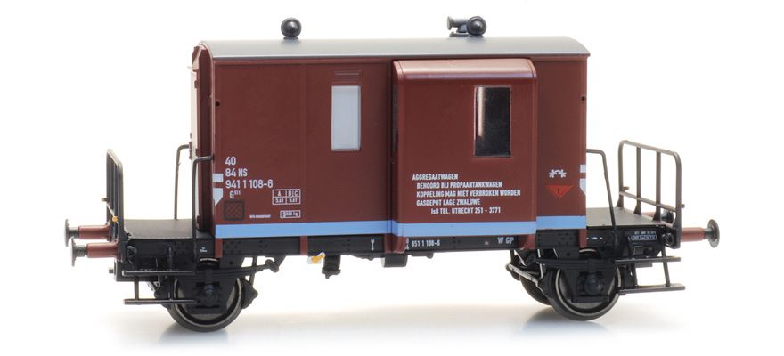 NS DG Wagon d'accompagnement de train de marchandises 108-6 Wagon générateur de courant, IV H0 NS DG 108-6 Wagon générateur, IV Artitec 20.214.14  