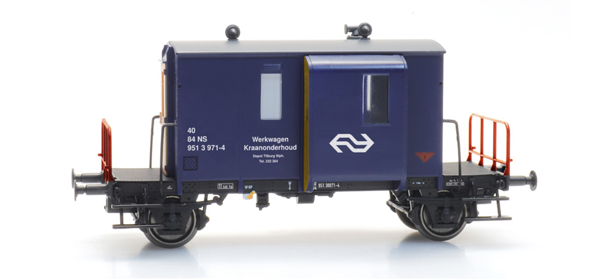 NS DG Wagon d'accompagnement de train de marchandises 971-4 maintenance de grue, IV H0 NS DG Wagon d'accompagnement de train de marchandises 971-4 maintenance de grue, IV Artitec 20.214.15  