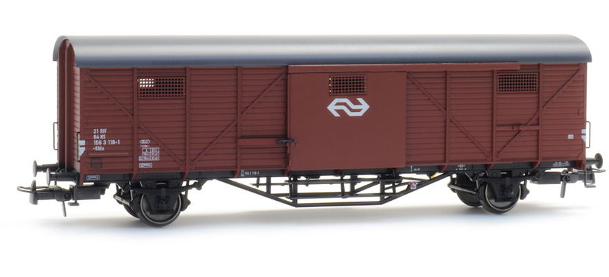 Wagon de marchandises couvert Hongaar Gbls 118-1 brun, IV H0 NS wagon couvert 'Hongaar', brun IV Artitec 20.310.07  