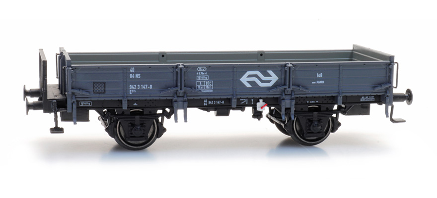 NS wagon à bords bas Sand 140-7 logo NS, dépôt Maarn IV H0 NS wagon à bords bas pour Sand Maarn IV Artitec 20.317.07  