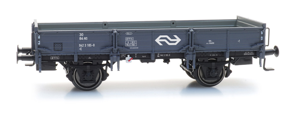 NS wagon à bords bas Sand 150-0 frein logo NS, dépôt Maarn IV H0 NS wagon à bords bas pour Sand Maarn IV Artitec 20.317.09  