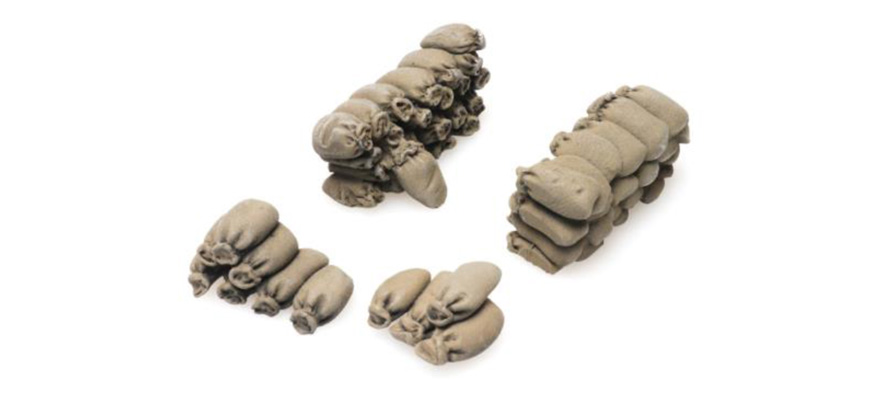 Chargement : Sacs de toile (également f/CHD) H0 1:87 Modèle fini en résine, peint Artitec 28.120  