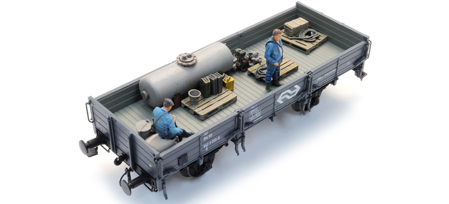 Chargement : Chariot de désherbage + 2 figurines H0 1:87 Modèle fini en résine, peint Artitec 28.127  