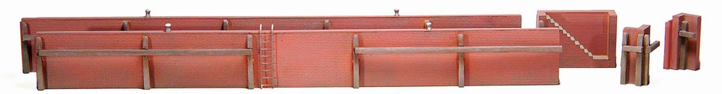 Mur de quai en briques H0 1:87 Kit en résine (PU), non peint Artitec 10.143  