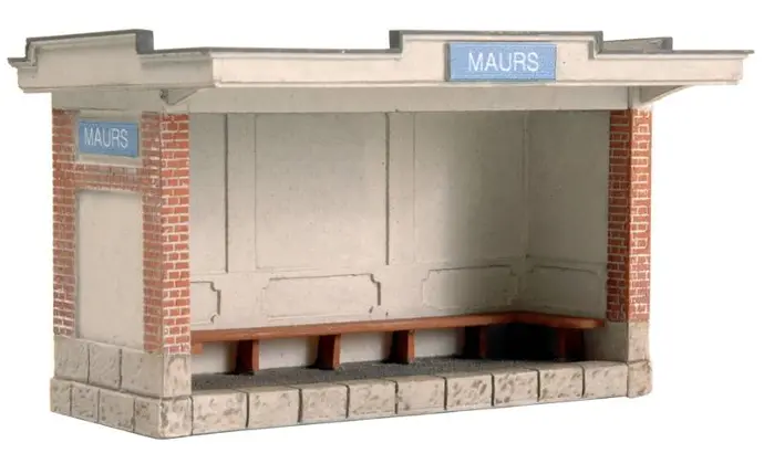 Abri bus français H0 1:87 Kit en résine (PU), non peint Artitec 10.265  