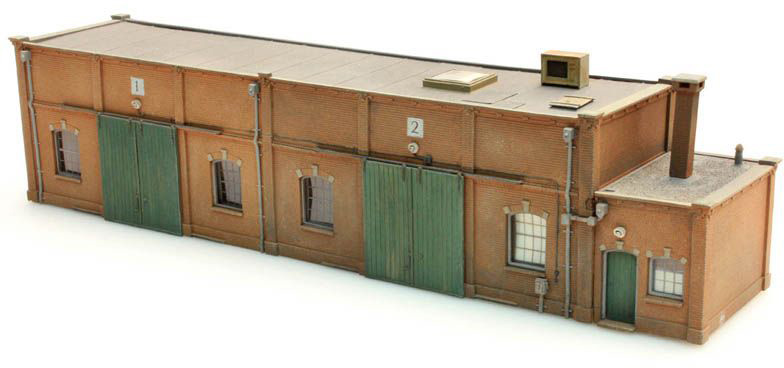 Bâtiment de stockage Demi-maquette H0 1:87 Kit en résine (PU), non peint Artitec 10.307  