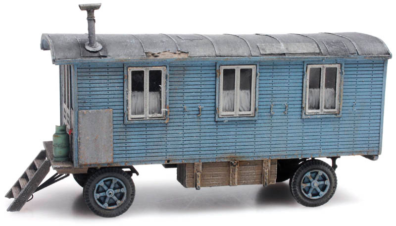 Roulotte de chantier H0 1:87 Kit en résine (PU), non peint Artitec 10.365  