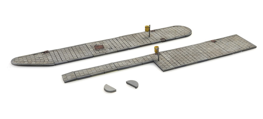 Jeu de quais de bus (modulaire) H0 1:87 Kit de construction en résine et pièces gravées, non peintes Artitec 10.379  