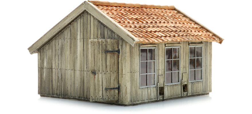 Grange à poules H0 1:87 Kit de construction en résine et pièces gravées, non peintes Artitec 10.410  