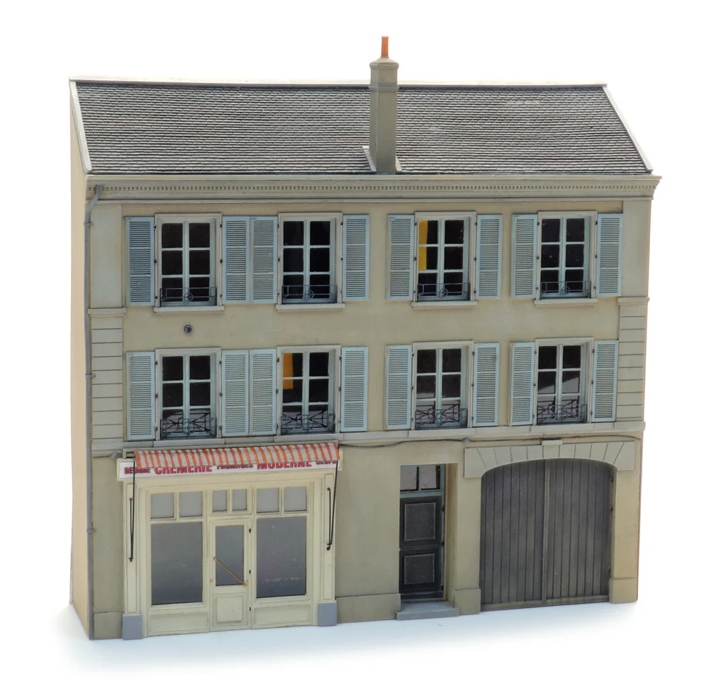 Façade du magasin de la famille Moreau H0 1:87 Kit de construction en résine et pièces gravées, non peintes Artitec 10.431  