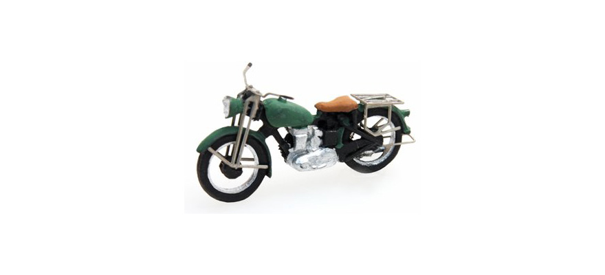 Moto Triumph vert H0 1:87 Modèle fini en résine, peint Artitec 387.05-GN  
