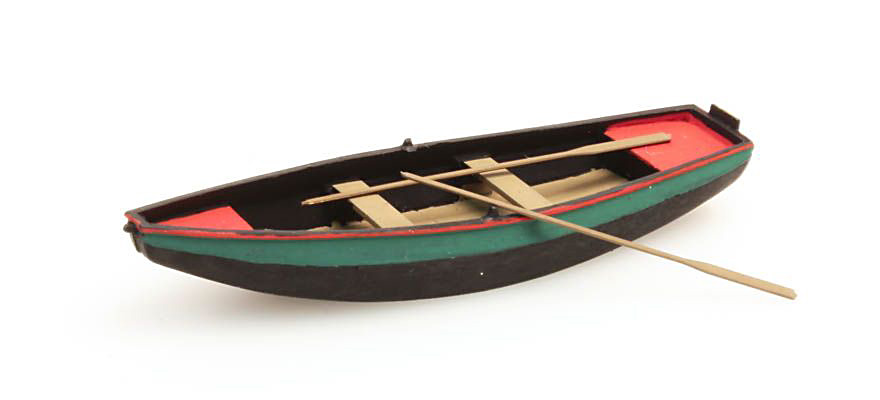 Bateau à rames (acier) vert 1 pc H0 1:87 Modèle fini en résine, peint Artitec 387.09-GN  