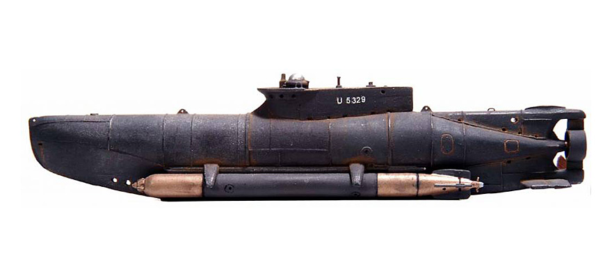 WM Petit sous-marin Seehund+Torp. H0 1:87 Modèle fini en résine, peint Artitec 387.12  