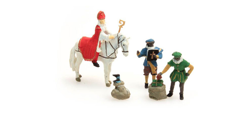 Sinterklaas et noir. Pierre H0 1:87 Modèle fini en résine, peint Artitec 387.41  