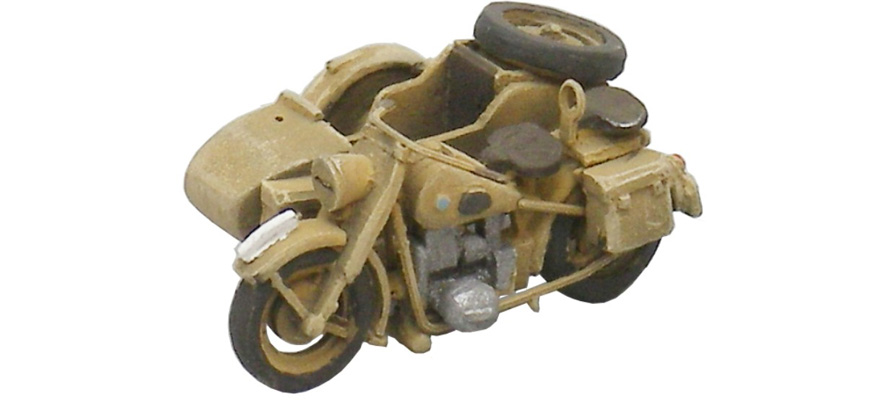 WM BMWR75+Sidecar jaune H0 1:87 Modèle fini en résine, peint Artitec 387.44-YW  