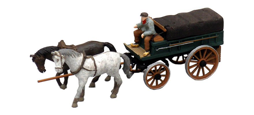 Voiture de ferme avec bâche H0 1:87 Modèle fini en résine, peint Artitec 387.65  