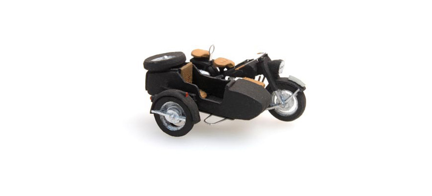BMW R75 + side-car Civil H0 1:87 Modèle fini en résine, peint Artitec 387.68  