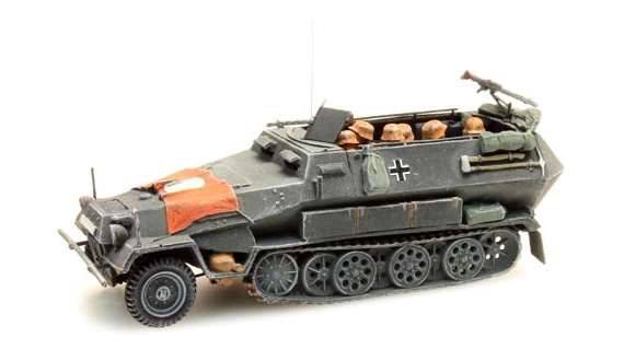 WM Sd. Kfz 251/1B drapeau gris H0 1:87 Modèle fini en résine, peint Artitec 387.73-S1  