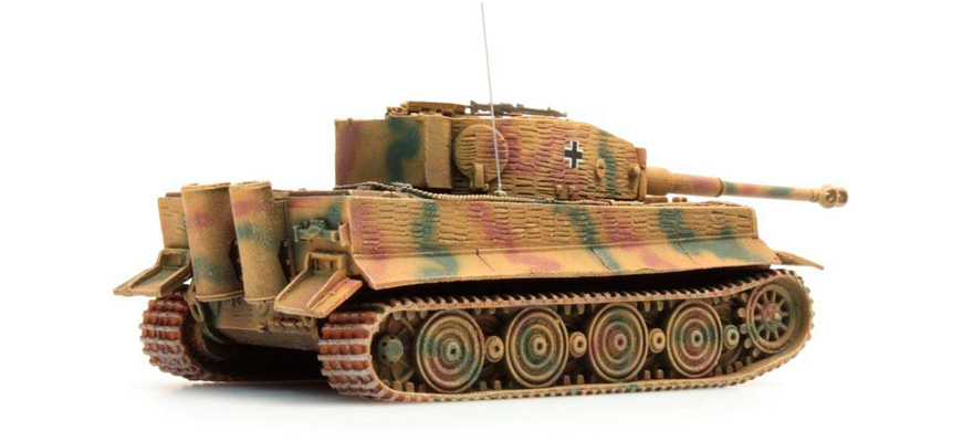 WM Tiger I Zimmerit1944 Wittmann H0 1:87 Modèle fini en résine, peint Artitec 387.76  