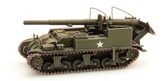 US M12 155mm Gun Motor Carr. H0 1:87 Modèle fini en résine, peint Artitec 387.78  