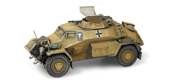 WM Sd. Kfz 221 4 roues MG34 jaune H0 1:87 Modèle fini en résine, peint Artitec 387.105-YW  