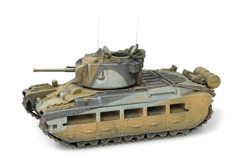 UK Matilda Mark II couverture camouflage H0 1:87 Modèle fini en résine, peint Artitec 387.130-CM  