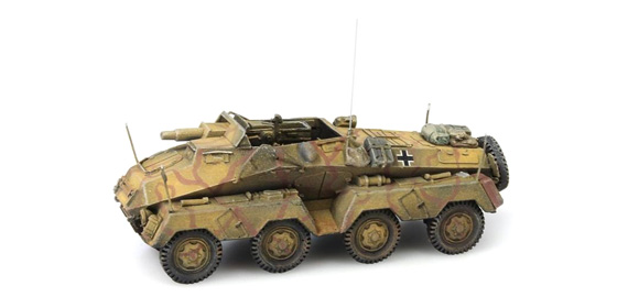 WM Sd. Kfz. 233 8 roues 75 mm Canon H0 1:87 Modèle fini en résine, peint Artitec 387.142  