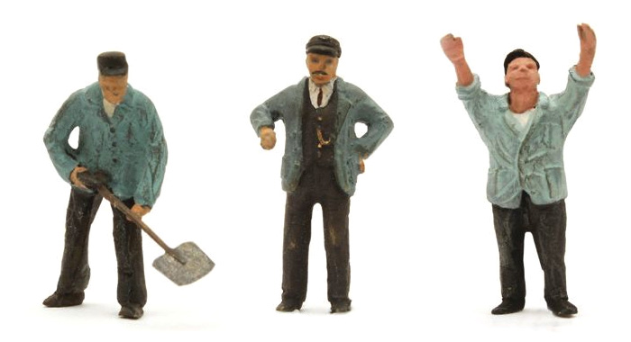 Jeu de 3 figurines Personnel de locomotive à vapeur "Willem Ryersma H0 1:87 Modèle fini en résine, peint Artitec 387.177  