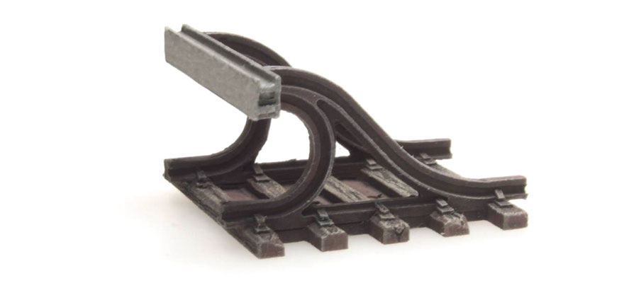 Butoir A sans tampon H0 1:87 Modèle fini en résine, peint Artitec 387.225  