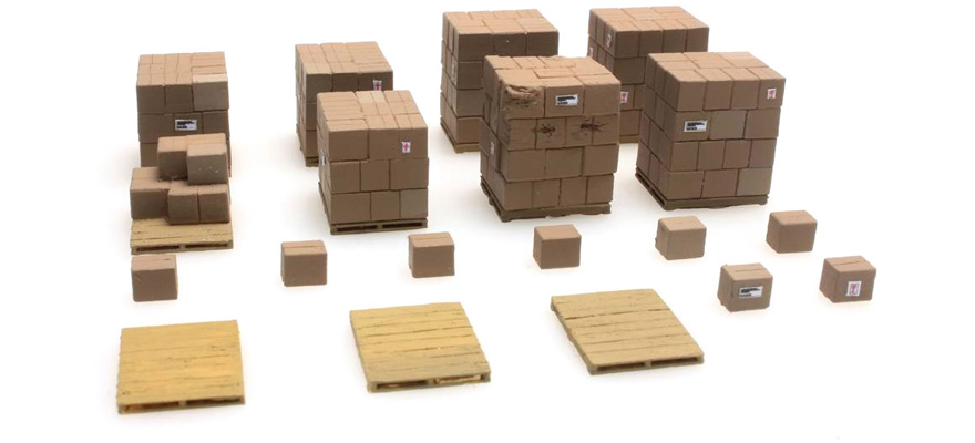 Marchandise de détail Chargement Carton H0 1:87 Modèle fini en résine, peint Artitec 387.235  