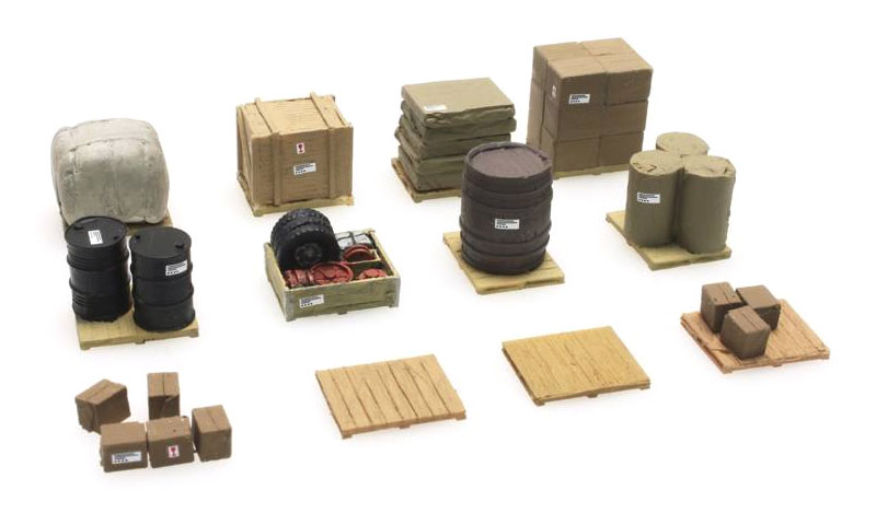 Chargement sur palettes en bois H0 1:87 Modèle fini en résine, peint Artitec 387.261  