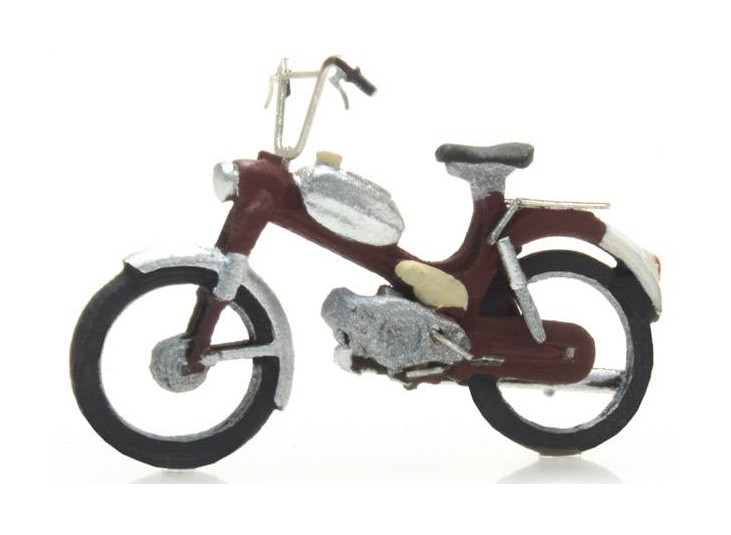 Cyclomoteur : Puch rouge H0 1:87 Modèle fini en résine, peint Artitec 387.266  