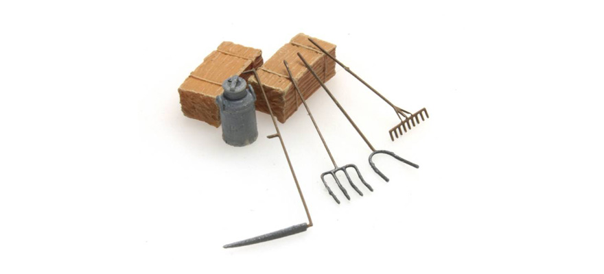 Outils de la ferme H0 1:87 Modèle fini en résine, peint Artitec 387.281  