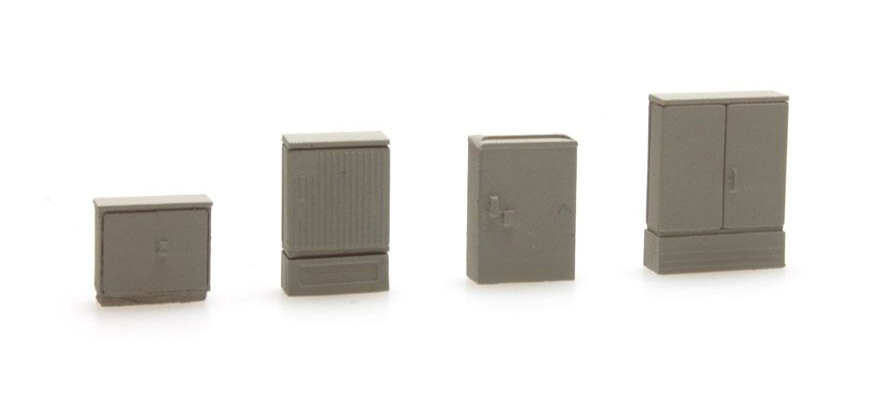 Kit d'armoires de commande B H0 1:87 Modèle fini en résine, peint Artitec 387.296  