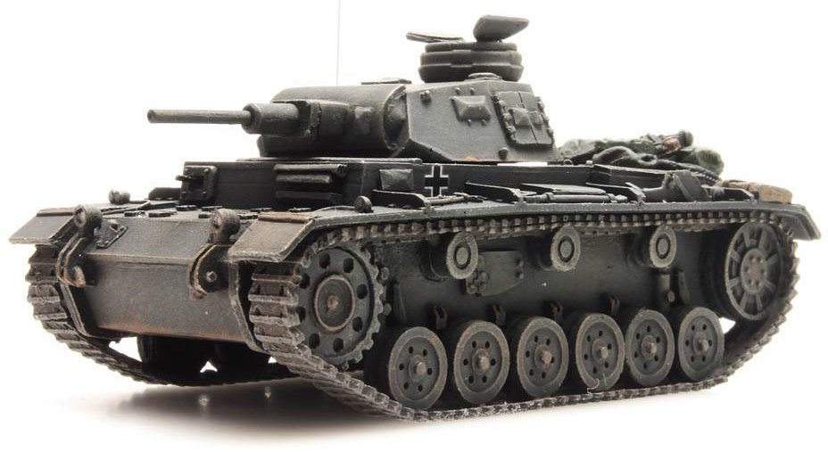WM Pzkw III version F gris H0 1:87 Modèle fini en résine, peint Artitec 387.305  