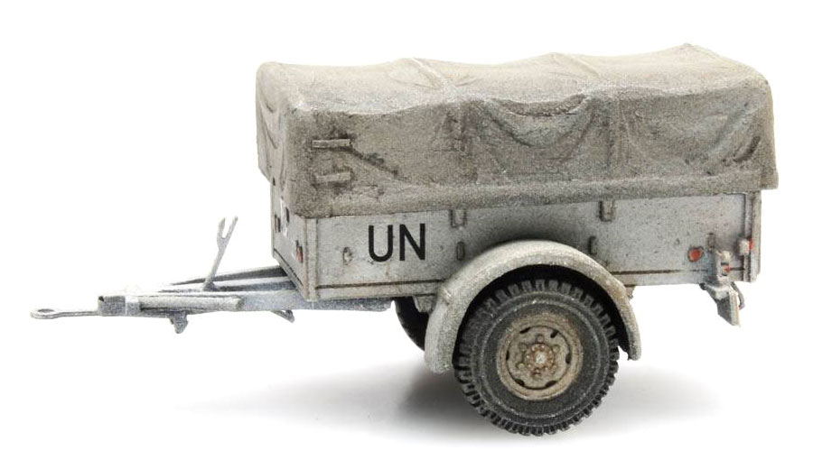 NL Aanhanger polynorm 1 ton UNIFIL H0 1:87 Modèle fini en résine, peint Artitec 387.326  