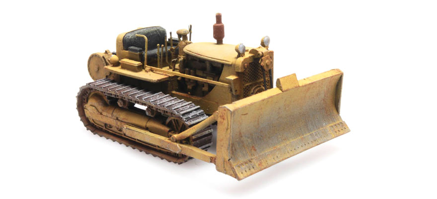 Bulldozer D7 jaune H0 1:87 Modèle fini en résine, peint Artitec 387.339  
