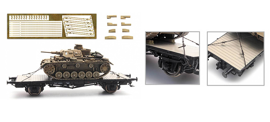 Set : petites chaînes, câbles, pioches, cales H0 1:87 Modèle fini en résine, peint Artitec 387.349  