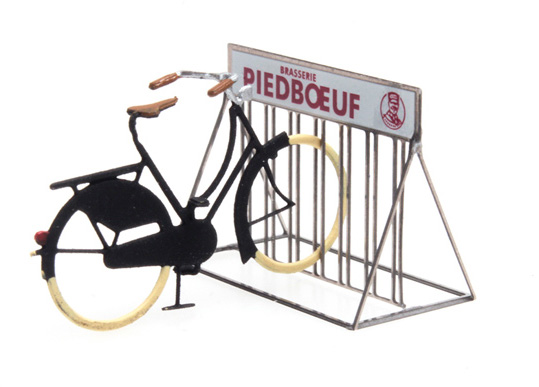 Supports à vélos Piedboeuf H0 1:87 Modèle fini en pièces gravées, peint Artitec 387.370  