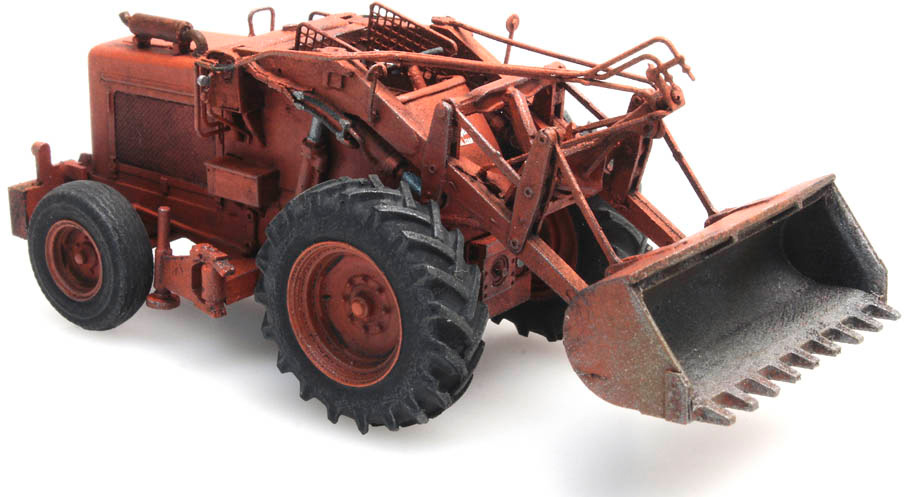 Bischoff Polytrac avec pelle, orange H0 1:87 Modèle fini en résine, peint Artitec 387.379  