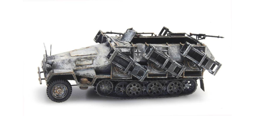 WM Sd.Kfz. 251/1 Ausf. B avec cadre de projection, hiver H0 1:87 Modèle fini en résine, peint Artitec 387.403  