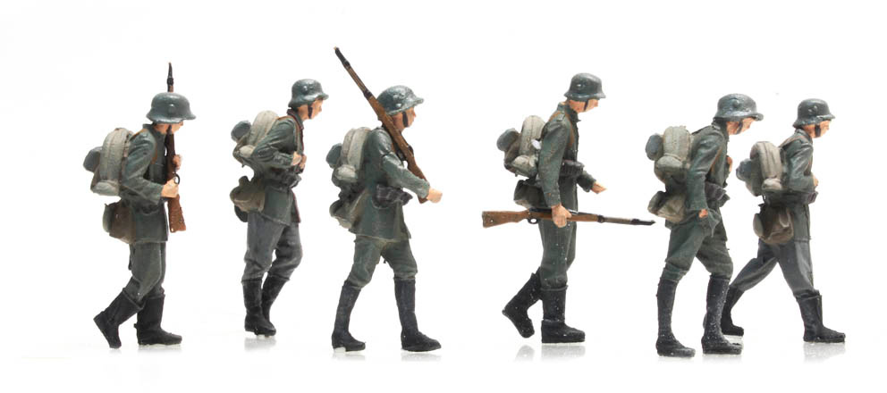 WW I Marchierende Deutsche Infanterie 6 Fig. H0 1:87 Modèle fini en résine, peint Artitec 387.404  