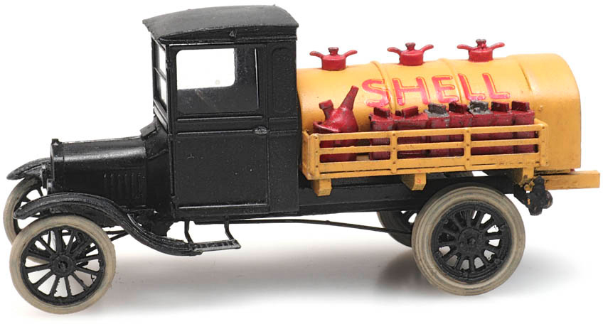 Ford Model TT Camion-citerne Shell H0 1:87 Modèle fini en résine, peint Artitec 387.418  