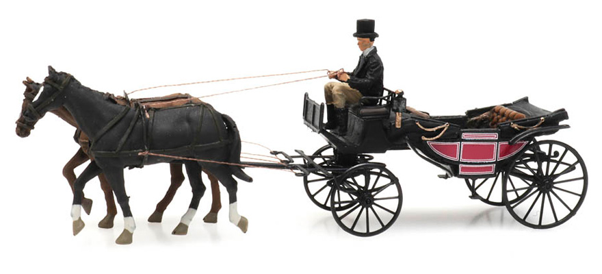 Landauer Kutsche ouvert H0 1:87 Modèle fini en résine, peint Artitec 387.423  